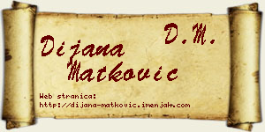 Dijana Matković vizit kartica